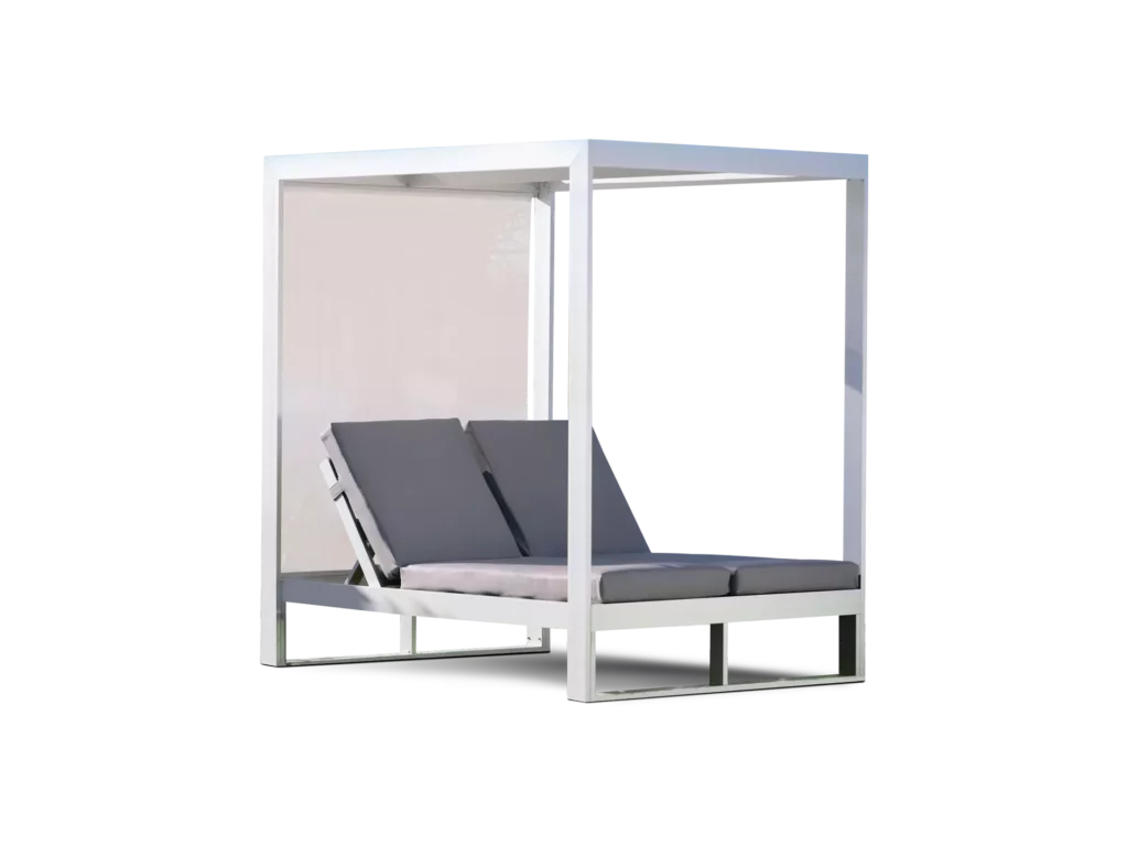 gazebo con dos reposeras individuales lanka sillones abugar minimalista y elegante comodo y sofisticado de aluminio linea exterior