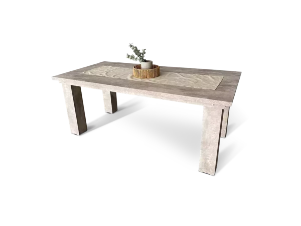 mesa venecia moderna y elegante con 4 patas vista tres cuartos abugar sillones