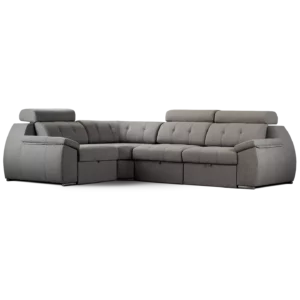 sofa olympo 4 modulos esquinero abugar con asientos extensibles y apoya cabezas de 7 posiciones con luces led personalizables y parlantes bluetooth