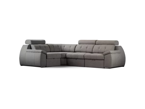 sofa olympo 4 modulos esquinero abugar con asientos extensibles y apoya cabezas de 7 posiciones con luces led personalizables y parlantes bluetooth