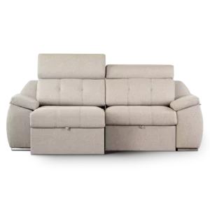 sofa olympo 2 modulos 2 cuerpos abugar con asientos extensibles y apoya cabezas de 7 posiciones con luces led personalizables y parlantes bluetooth