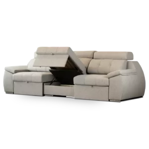 sofa olympo 3 modulos 3 cuerpos abugar con asientos extensibles y apoya cabezas de 7 posiciones con luces led personalizables y parlantes bluetooth