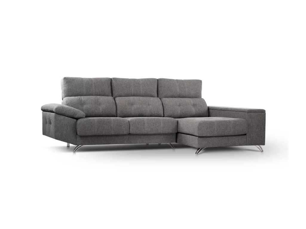 sofa victoriano 3 cuerpos 3 modulos con chaise longue con asientos extensibles con apoya cabeza de 5 posiciones y baulera