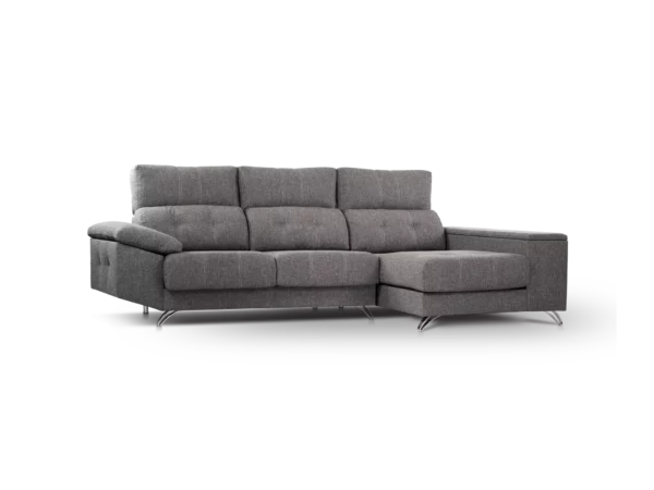 sofa victoriano 3 cuerpos 3 modulos con chaise longue con asientos extensibles con apoya cabeza de 5 posiciones y baulera