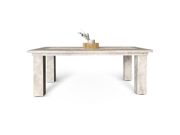 mesa venecia moderna y elegante con 4 patas vista de frente abugar sillones