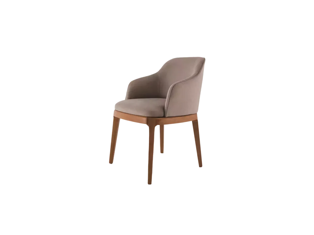 silla roma de abugar sillones en cuero tex color chocolate de frente tres cuartos