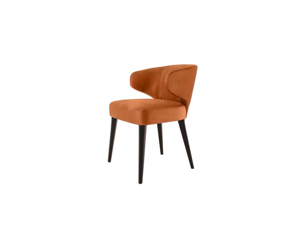 silla sidney abugar vista frente tres cuartos salmon