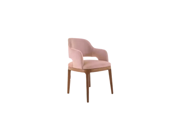 abugar sillones silla praga pana rosa vista de frente tres cuartos