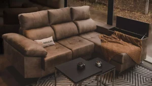sofa victoriano 3 cuerpos con chaise longue con baulera